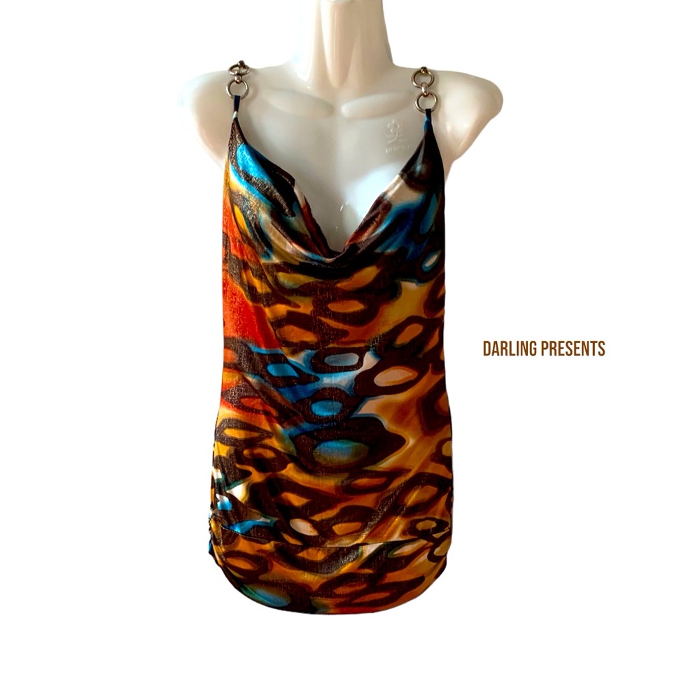 Color Swatch Colorful Chain Link Tank Top Women Color Multi Size M